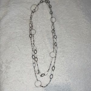 28” silver circle necklace